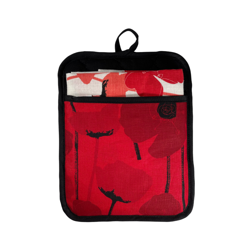 Poppy Red Pocket Potholder