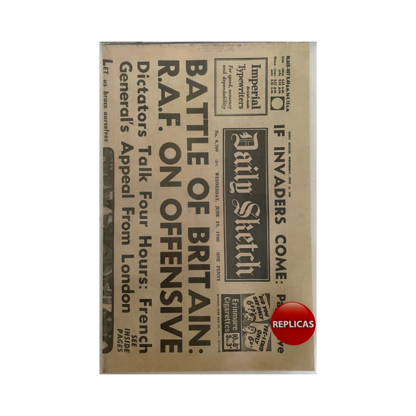 Battle of britain newspaper replica