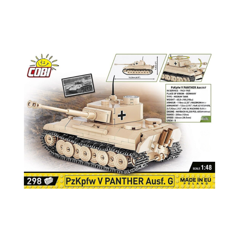 Réplique tank PzKpfw V Panther Ausf. G de COBI de la deuxième guerre mondiale