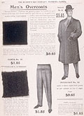Men's overcoats with fabric sample, 
Hudson's Bay Company Autumn Winter 1910-11, p.118.