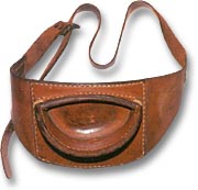 Leather belt with rod butt attachment - 
Camp Harmony Angling Club