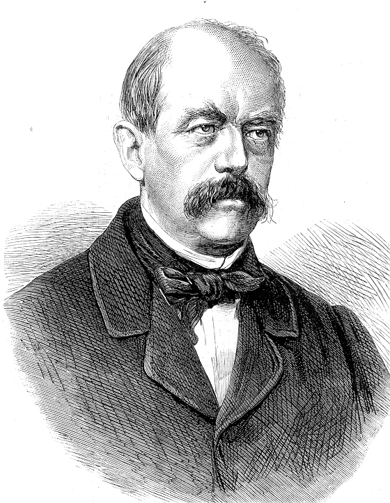 Count Otto von Bismarck, Prime Minister of Prussia - NAC, detail from Illustrated Times, June 30, 1866, p.408