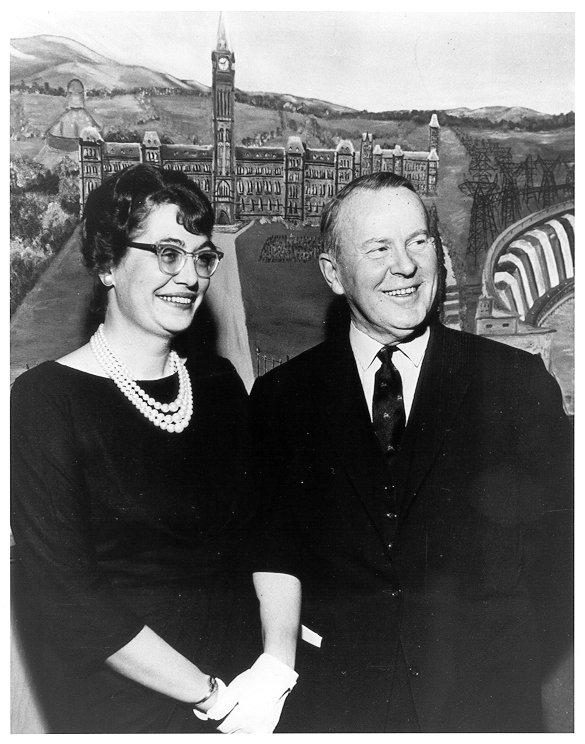 Prime Minister Lester B. Pearson and Judy LaMarsh, November 1960 - Ron Roels (photographer) - NAC, detail of PA117097