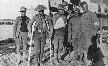 Photo de la guerre des Boers, Blesss de la Batterie 'E' du Royal Canadian Field Artillery, suite  la bataille de Faber's Put, 30 mai 1900. Royal Canadian Artillery Museum, Shilo